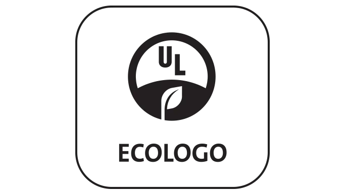 Logo de certification Ecologo représentant des solutions de nettoyage respectueuses de l'environnement.