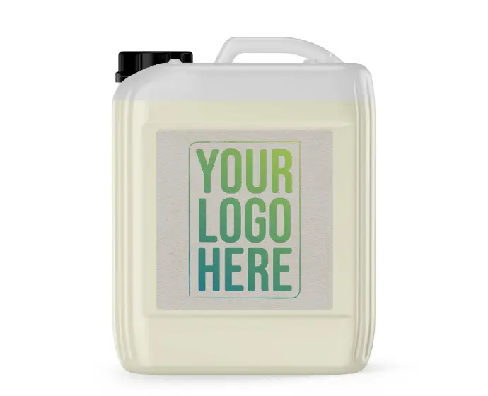 Your Brand, Our Expertise: Biotech-powered private-label cleaning solutions for a growing market Customizable 5L container labeled 'Your Logo Here,' representing InnuScience's private-label biotech cleaning solutions.